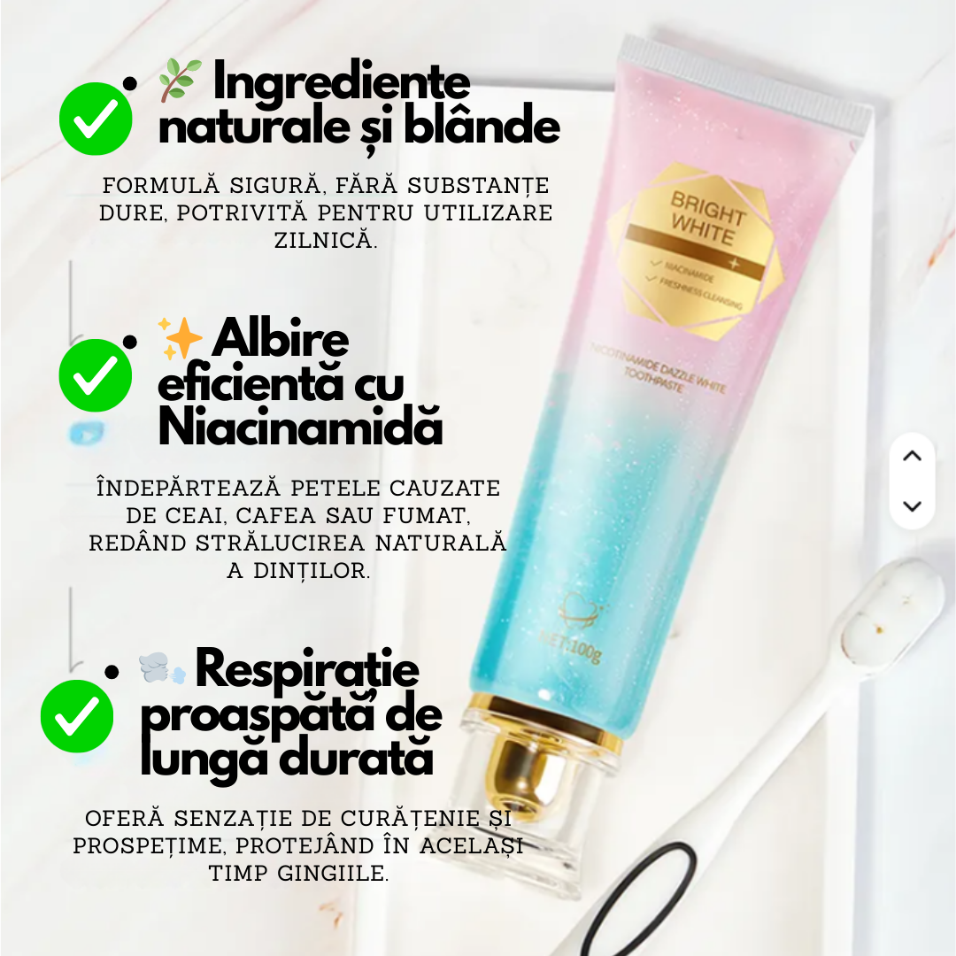 BrightWhite – Pastă de dinți cu Niacinamidă