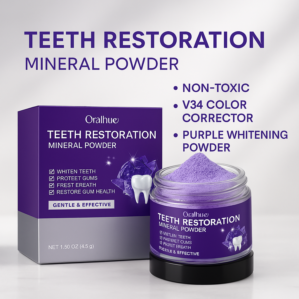 PurpleDent – Pudră Minerală Revoluționară pentru Albirea Dinților